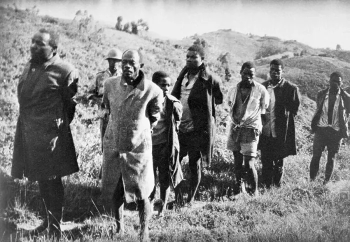 Framed Print : Bound Hutu Captives Guarded By Tutsis Framed Print : Bound Hutu Captives Guarded By Tutsis