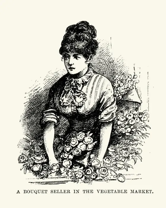 Framed Print : Bouquet seller in the market, New Orleans 19th Century Framed Print : Bouquet seller in the market, New Orleans 19th Century