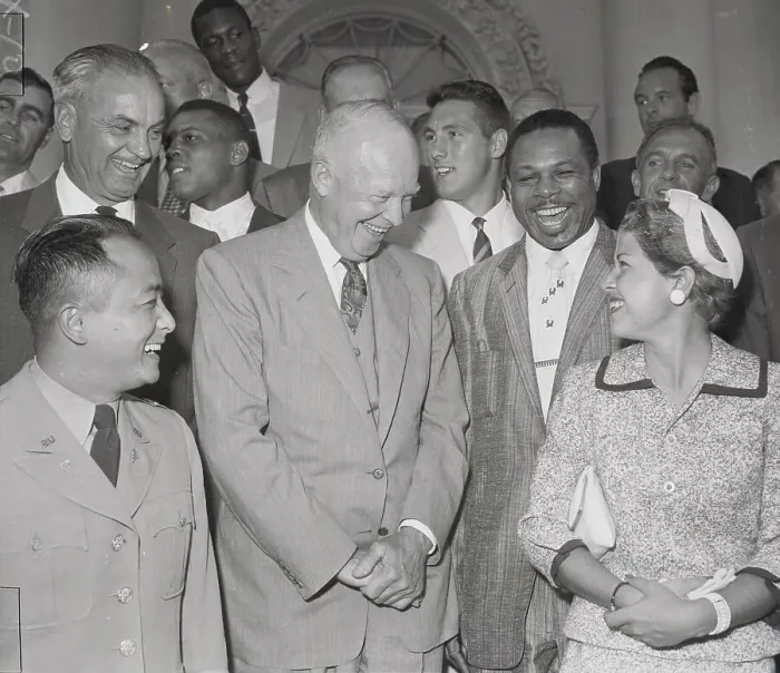 Framed Print : Boxer Archie Moore and Group with President Eisenhower Framed Print : Boxer Archie Moore and Group with President Eisenhower
