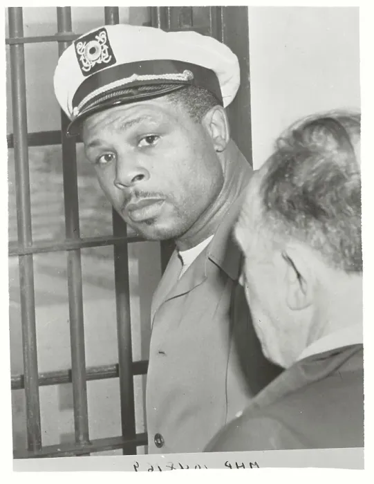 Framed Print : Boxer Archie Moore Wearing Cap as He Leaves Jail Framed Print : Boxer Archie Moore Wearing Cap as He Leaves Jail