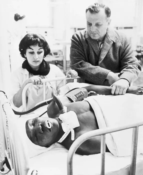 Framed Print : Boxer Benny Kid Paret in Hospital Framed Print : Boxer Benny Kid Paret in Hospital