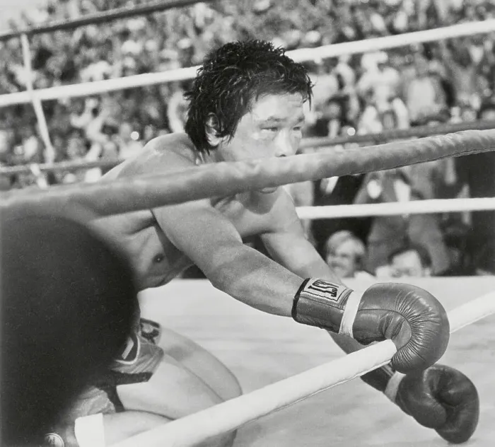 Framed Print : Boxer Deuk-Koo Kim Dropping to Canvas Framed Print : Boxer Deuk-Koo Kim Dropping to Canvas
