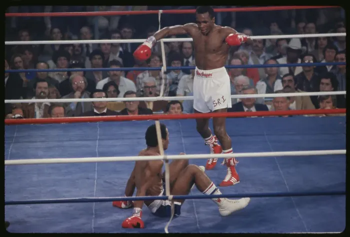Framed Print : Boxer Flooring Opponent
