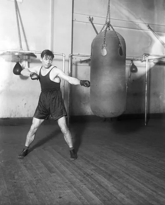 Framed Print : Boxer Georges Carpentier Working On Bag Framed Print : Boxer Georges Carpentier Working On Bag