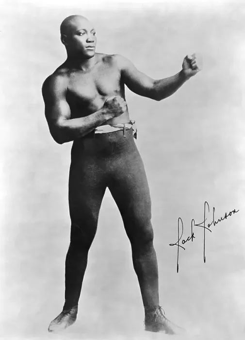 Framed Print : Boxer Jack Johnson in Fighting Pose Framed Print : Boxer Jack Johnson in Fighting Pose