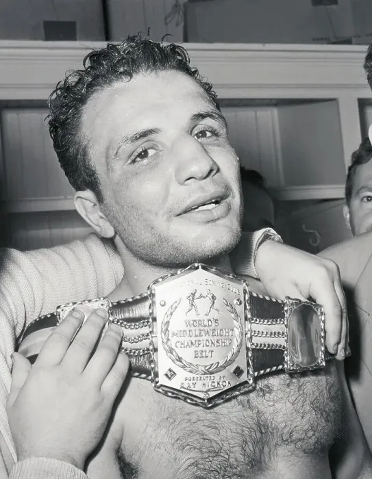 Framed Print : Boxer Jake Lamotta with Middleweight Championship Belt Framed Print : Boxer Jake Lamotta with Middleweight Championship Belt