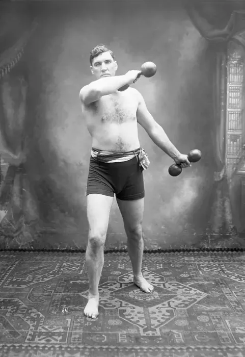 Framed Print : Boxer Jess Willard Exercising with Dumbbells Framed Print : Boxer Jess Willard Exercising with Dumbbells