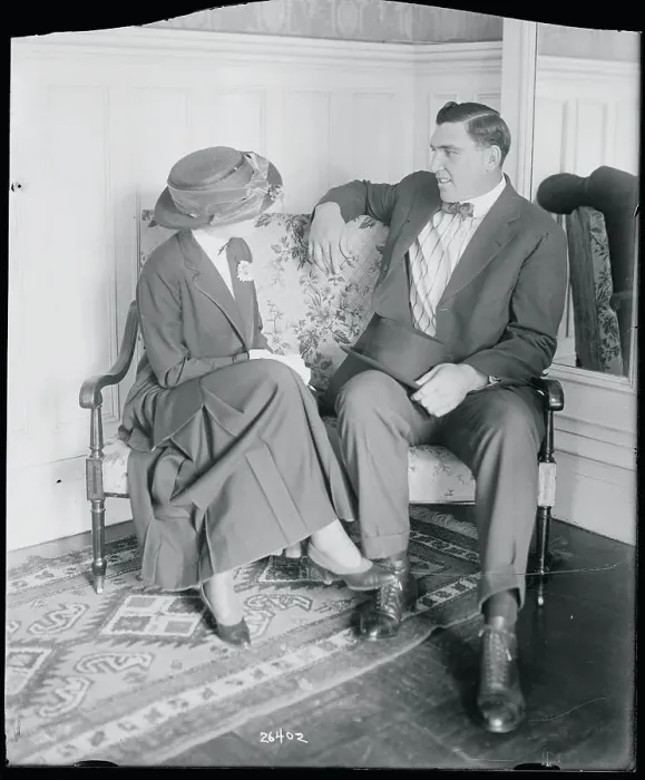 Framed Print : Boxer Jess Willard with Young Woman Framed Print : Boxer Jess Willard with Young Woman