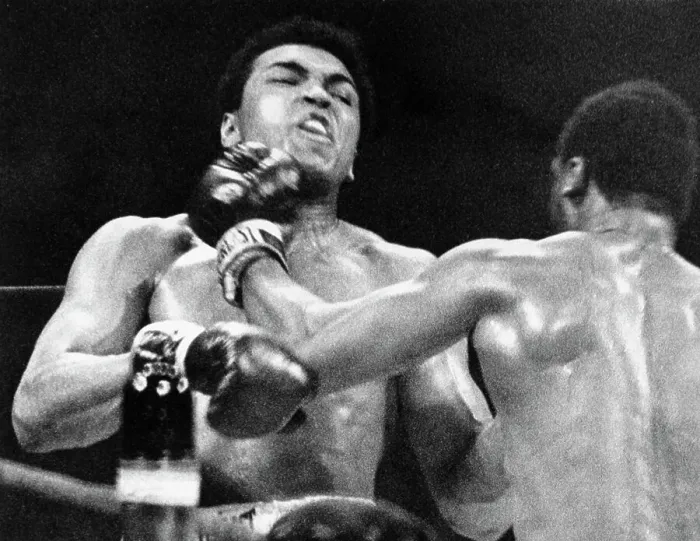 Framed Print : Boxer Joe Frazier Punching Muhammad Ali Framed Print : Boxer Joe Frazier Punching Muhammad Ali