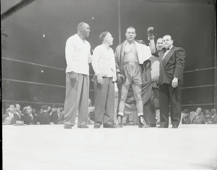 Framed Print : Boxer Joe Louis and Peers After His Win Framed Print : Boxer Joe Louis and Peers After His Win