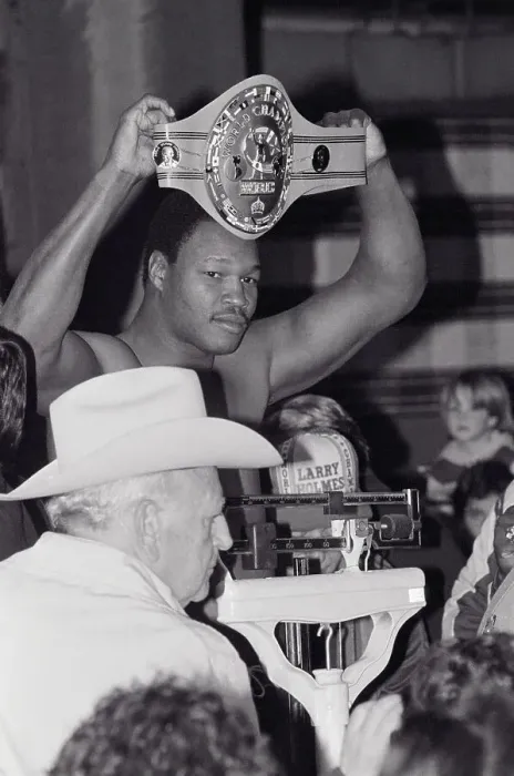 Framed Print : Boxer Larry Holmes Holding Title Belt Framed Print : Boxer Larry Holmes Holding Title Belt