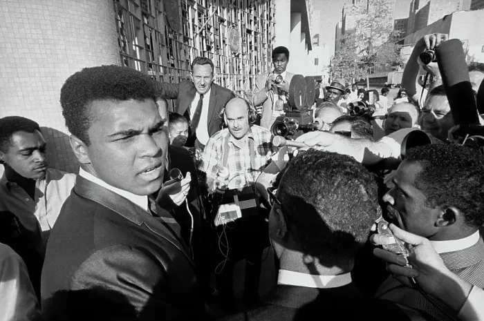 Framed Print : Boxer Muhammad Ali Speaking with Press Framed Print : Boxer Muhammad Ali Speaking with Press