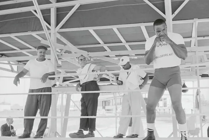 Framed Print : Boxer Sonny Liston Practicing in Boxing Ring Framed Print : Boxer Sonny Liston Practicing in Boxing Ring