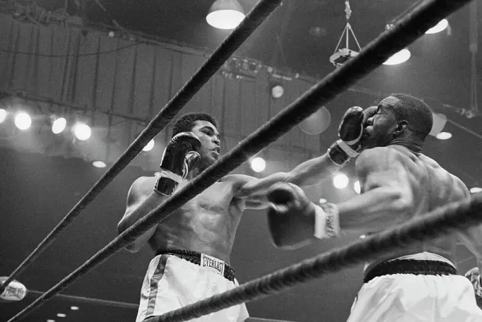 Framed Print : Boxers Clay and Liston Fighting Framed Print : Boxers Clay and Liston Fighting
