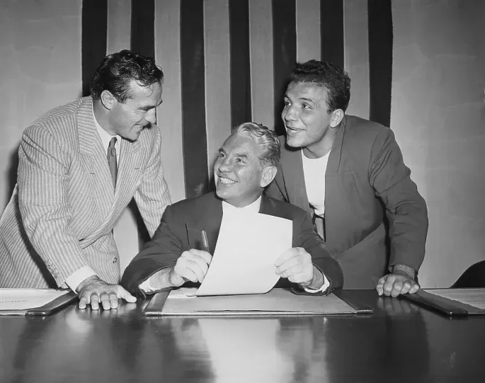 Framed Print : Boxers at Contract Signing Framed Print : Boxers at Contract Signing
