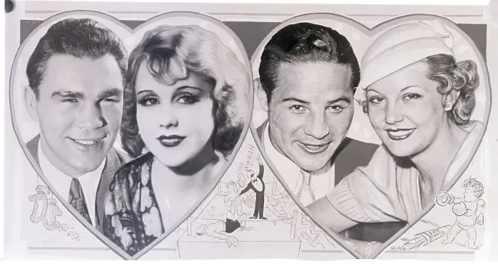 Framed Print : Two Boxers and Their Fiancees Framed Print : Two Boxers and Their Fiancees