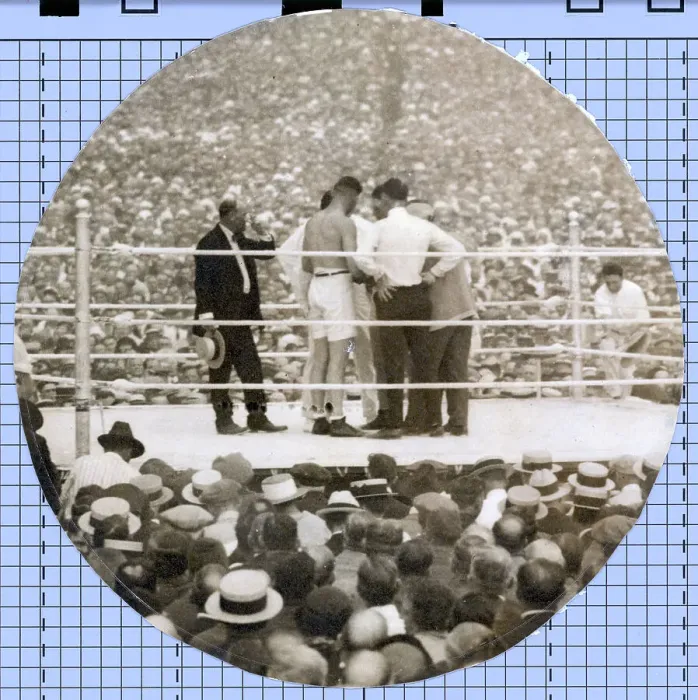 Framed Print : Boxers In Middle / Ring Before Fight;Demps