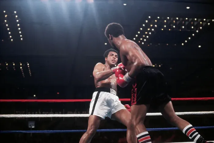 Framed Print : Boxers Muhammad Ali and Leon Spinks in Match Framed Print : Boxers Muhammad Ali and Leon Spinks in Match
