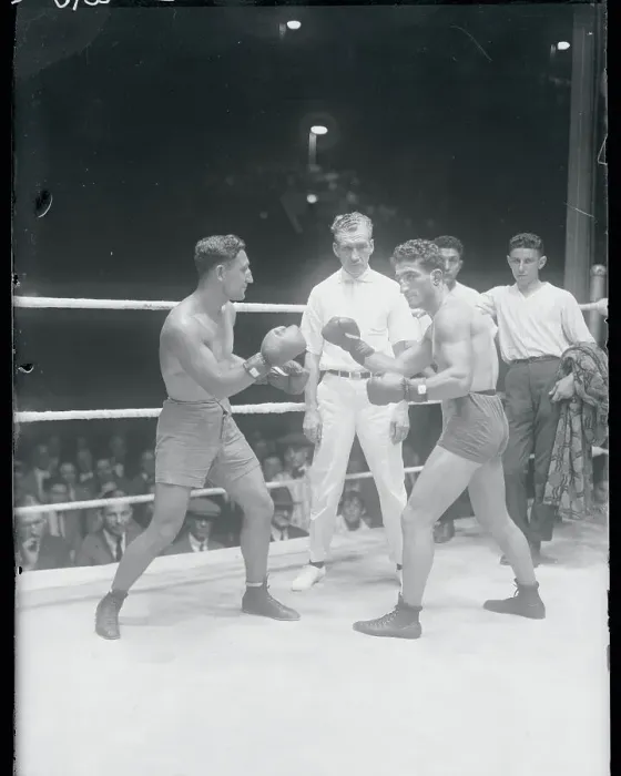 Framed Print : Boxers and Referee Framed Print : Boxers and Referee