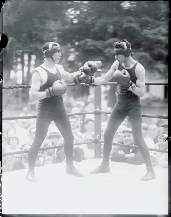 Framed Print : Boxers Sparring in Ring Framed Print : Boxers Sparring in Ring