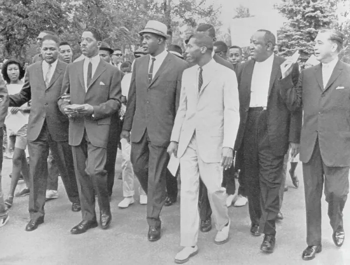 Framed Print : Boxing Champion Sonny Liston Demonstrating with Civil Rights Workers Framed Print : Boxing Champion Sonny Liston Demonstrating with Civil Rights Workers