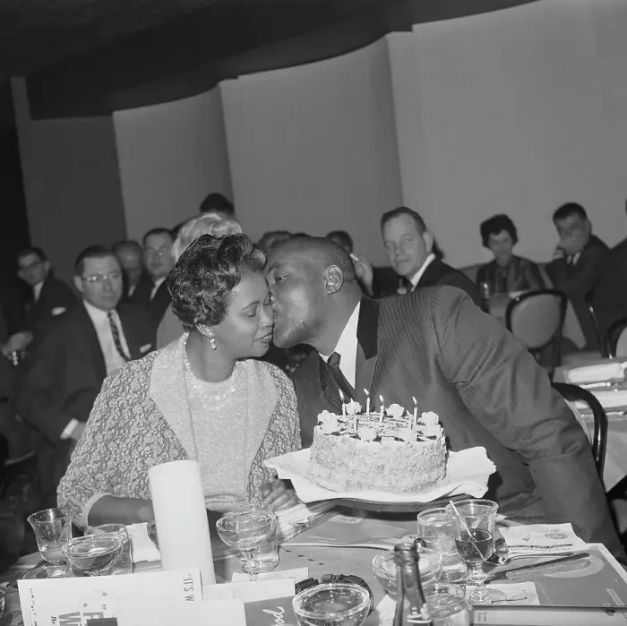 Framed Print : Boxing Champion Sonny Liston Kissing His Wife Geraldine Framed Print : Boxing Champion Sonny Liston Kissing His Wife Geraldine