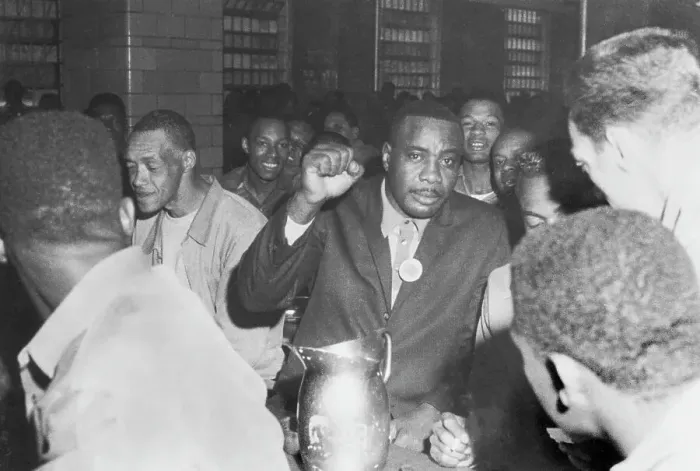 Framed Print : Boxing Champion Sonny Liston While Visiting with Prison Inmates Framed Print : Boxing Champion Sonny Liston While Visiting with Prison Inmates