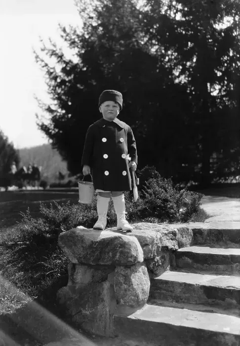 Framed Print : Boy (6-7 years) posing on rock with bucket. Hot Springs, Virginia, USA. April 05, 1922 Framed Print : Boy (6-7 years) posing on rock with bucket. Hot Springs, Virginia, USA. April 05, 1922