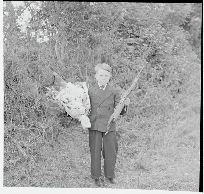 Framed Print : Boy with Bouquet for His Slain Friend Framed Print : Boy with Bouquet for His Slain Friend