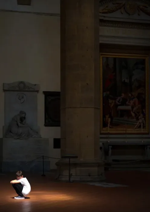 Framed Print : A boy in the church Santa Croce Framed Print : A boy in the church Santa Croce