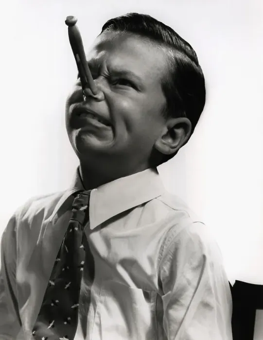 Framed Print : Boy With Clothespin on Nose Framed Print : Boy With Clothespin on Nose