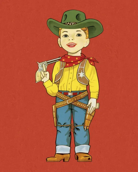 Framed Print : Boy Dressed as A Cowboy Framed Print : Boy Dressed as A Cowboy