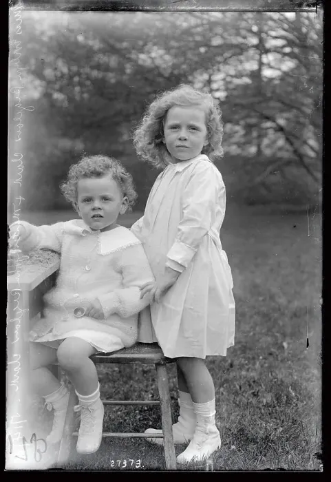 Framed Print : Boy and Girl Posing at Play Table Framed Print : Boy and Girl Posing at Play Table