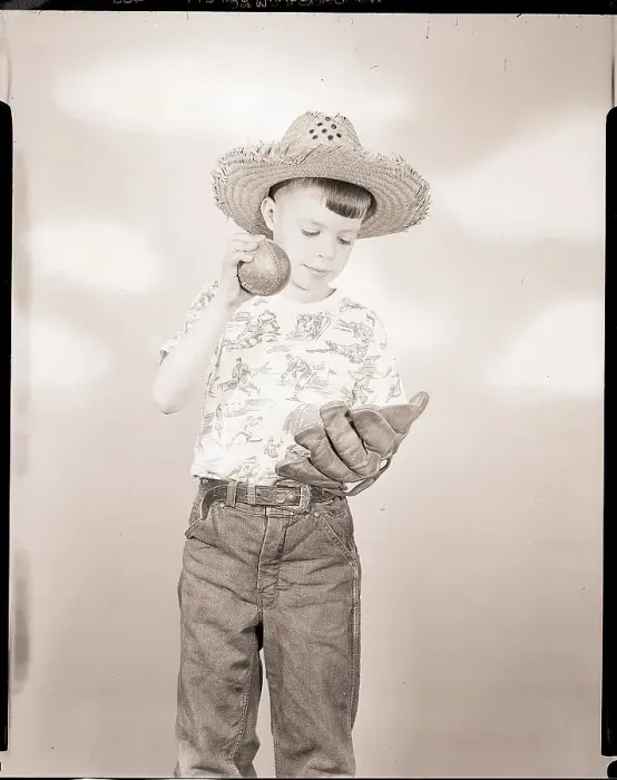 Framed Print : Boy Holding Baseball Glove Framed Print : Boy Holding Baseball Glove