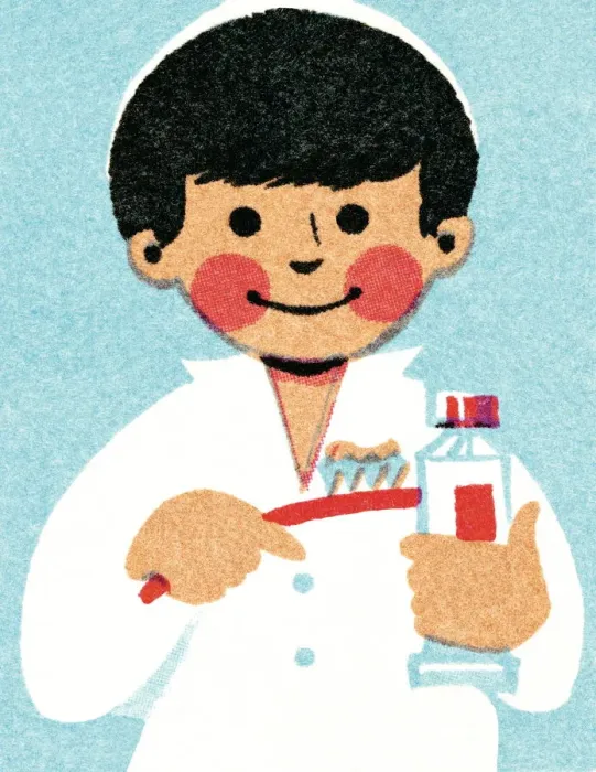 Framed Print : Boy in pajamas brushing teeth Framed Print : Boy in pajamas brushing teeth