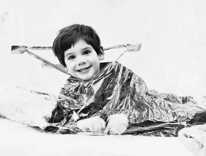 Framed Print : Boy Peering from Mist Tent Framed Print : Boy Peering from Mist Tent