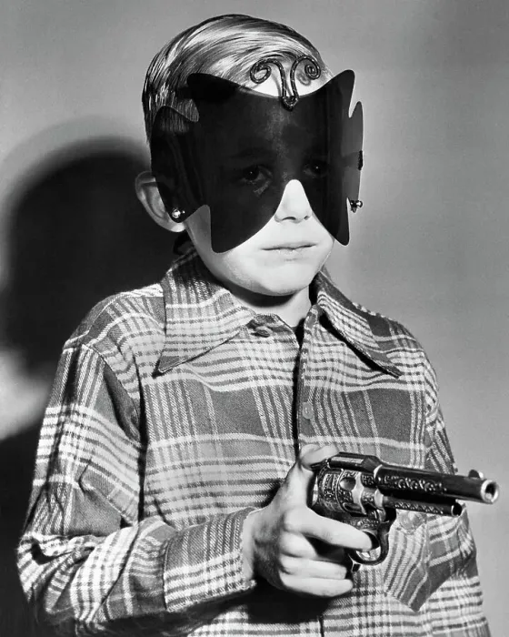 Framed Print : Boy Playing Masked Cowboy Framed Print : Boy Playing Masked Cowboy