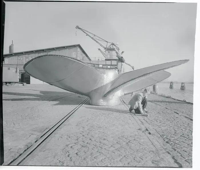 Framed Print : Boy Playing Near a Giant Tanker Screw Framed Print : Boy Playing Near a Giant Tanker Screw