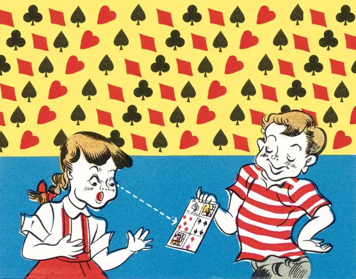 Framed Print : Boy plays trick on girl Framed Print : Boy plays trick on girl