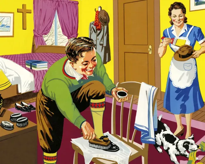 Framed Print : Boy Polishing His Shoe Framed Print : Boy Polishing His Shoe