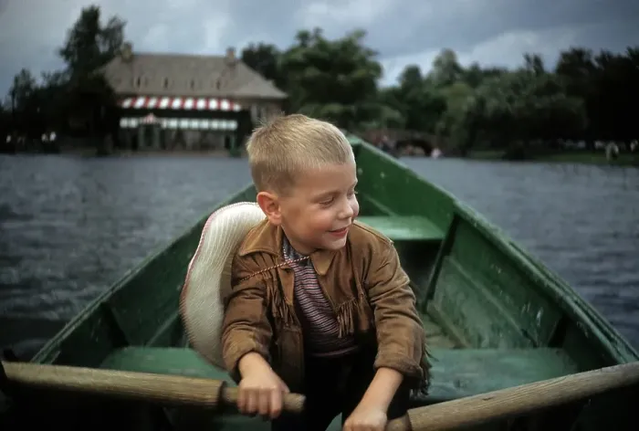 Framed Print : Boy Rows A Boat Framed Print : Boy Rows A Boat