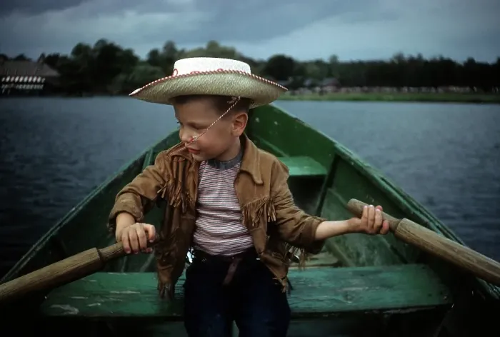 Framed Print : Boy Rows A Boat Framed Print : Boy Rows A Boat
