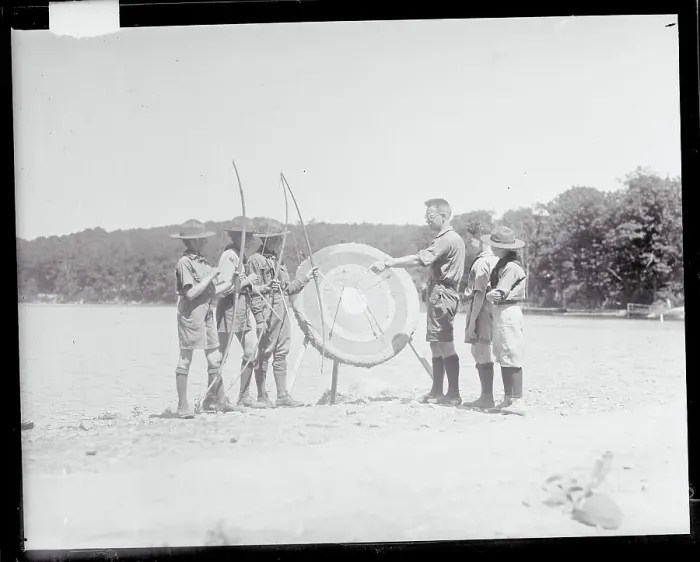 Framed Print : Boy Scouts Receiving Archery Lessons Framed Print : Boy Scouts Receiving Archery Lessons