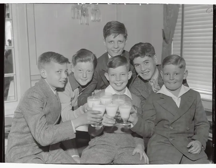 Framed Print : Boy Scouts Toasting with Milk Shakes Framed Print : Boy Scouts Toasting with Milk Shakes