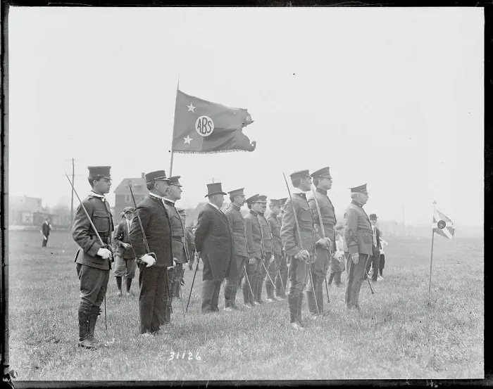 Framed Print : Boy ScoutsHolding Official Flag