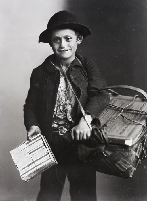 Framed Print : Boy Selling Flypaper and Matches Framed Print : Boy Selling Flypaper and Matches