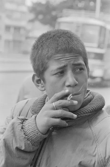 Framed Print : Boy Smoking a Cigarette Framed Print : Boy Smoking a Cigarette