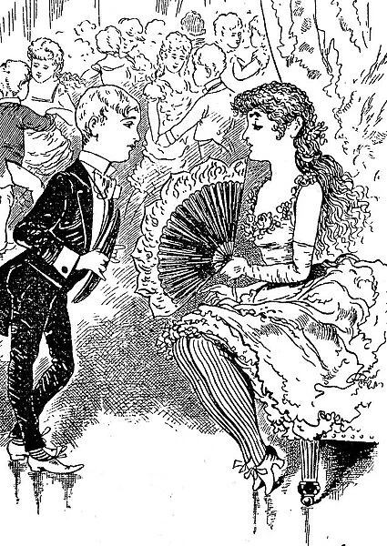 Boy talking to a young lady during dance event, full length, vertical