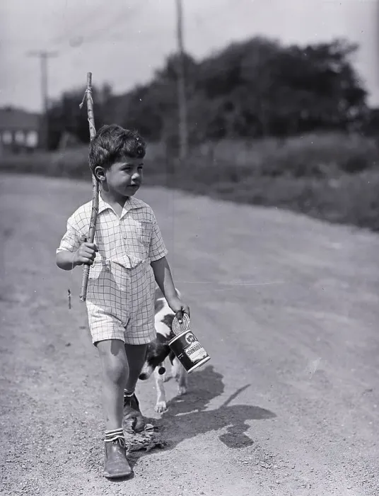Framed Print : Boy Walking with Fishing Stick Framed Print : Boy Walking with Fishing Stick