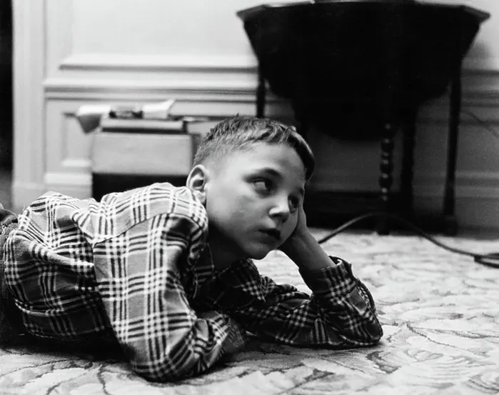 Framed Print : Boy Watching TV Framed Print : Boy Watching TV